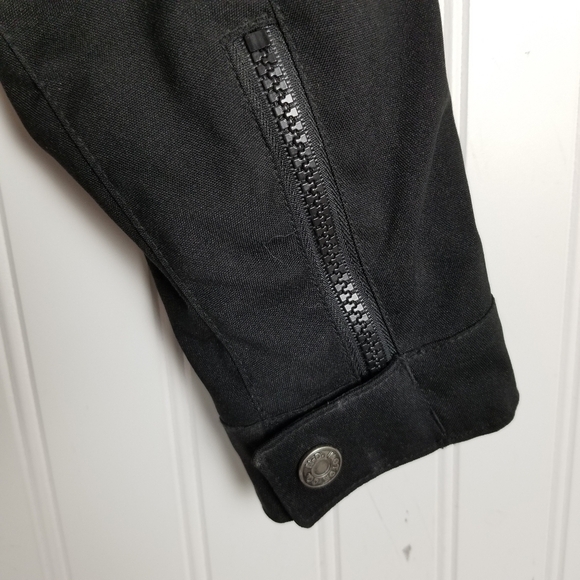 Harley Davidson Motorcycle Jacket Full Zip Black Embroidered Fire Red Gold Women - Picture 5 of 16